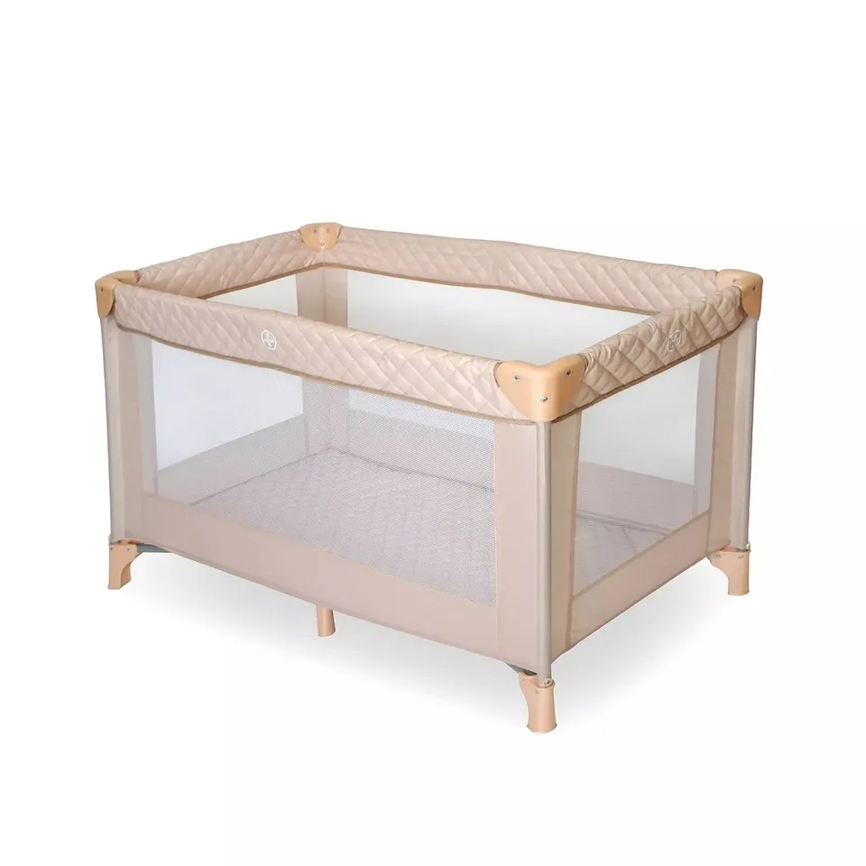 MY BABIIE BLUSH QUILTED TRAVEL COT RRP £37.99