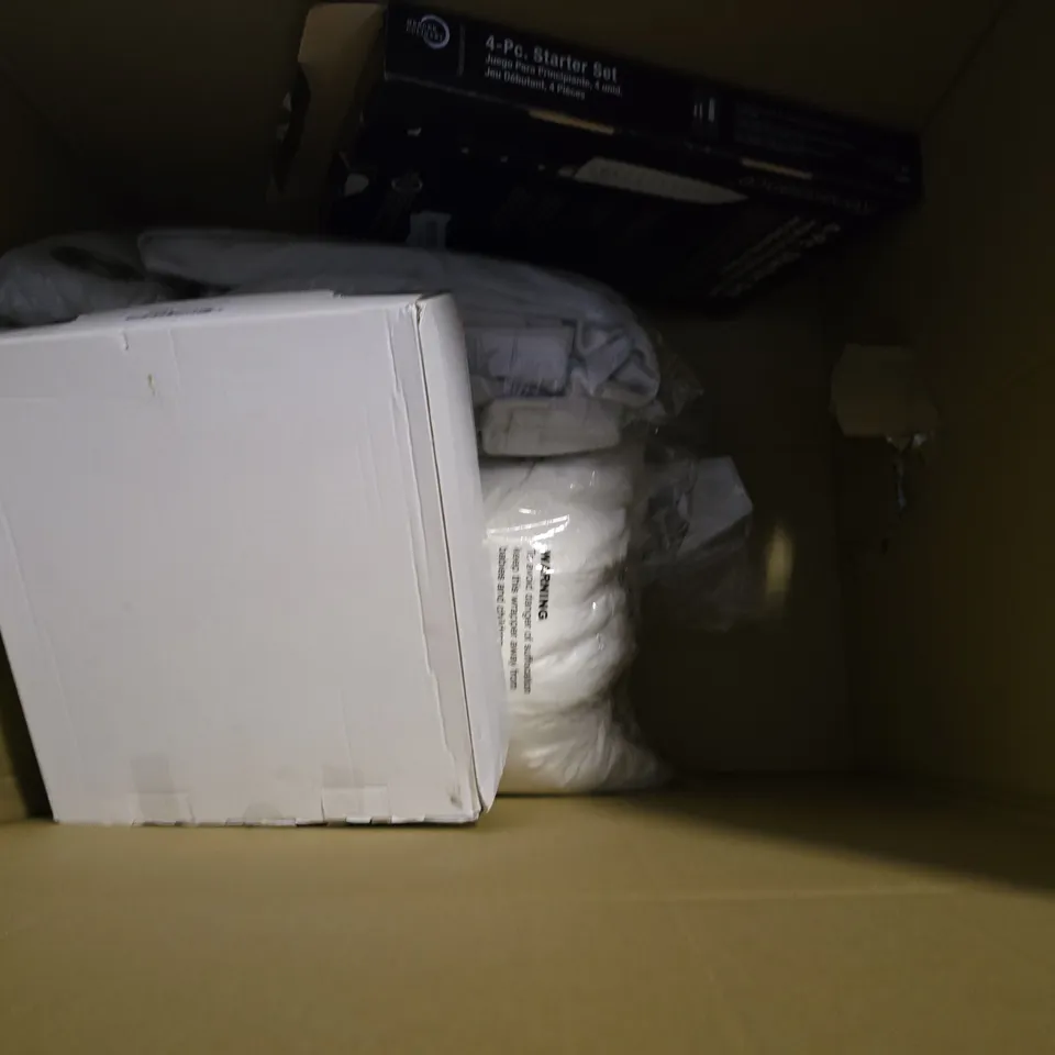 BOX OF APPROXIMATELY 6 ASSORTED BROKEN ITEMS TO INCLUDE - FULL LEATHER PHONE CASE IPHONE 13 , TAYLOR WEIGHING BOWL ETC