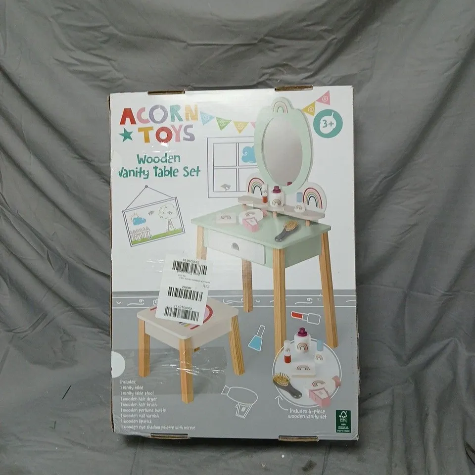 ACORN TOYS WOODEN VANITY TABLE SET