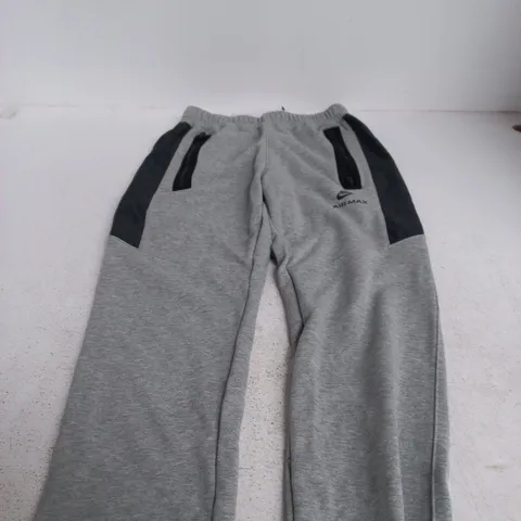 NIKE MEN'S GREY FLEECE JOGGERS WITH BLACK PANELS – XS