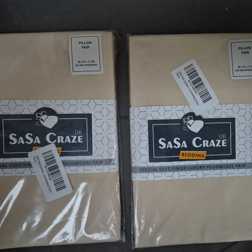 BOX OF APPROXIMATELY 10 ASSORTED BEDDING ITEMS TO INCLUDE SASA CRAZE PILLOWCASE PAIR, ETC