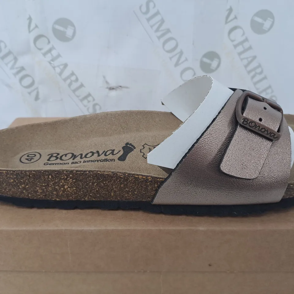BONOVA TENERIFFA SANDALS IN BRONZE - SIZE 7