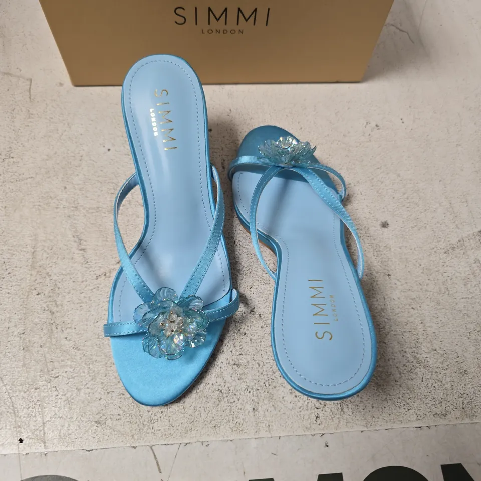 SIMMI LONDON MARTINA-21 BLUE SATIN SANDALS (UK 3 / EU 36)