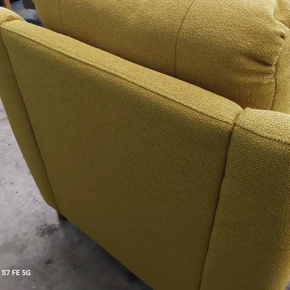 QUALITY BRITISH DESIGNER G PLAN EDWARD ARMCHAIR BOBBLE MUSTARD FABRIC 