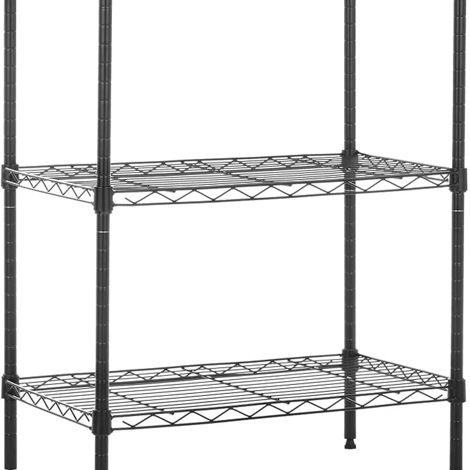 AMAZON BASICS 3-SHELF NARROW STORAGE UNIT WITH HEIGHT ADJUSTABLE SHELVES AND LEVELLING FEET, 340 KGS MAX WEIGHT, BLACK, 34 CM D X 58.9 CM W X 76.2 CM H