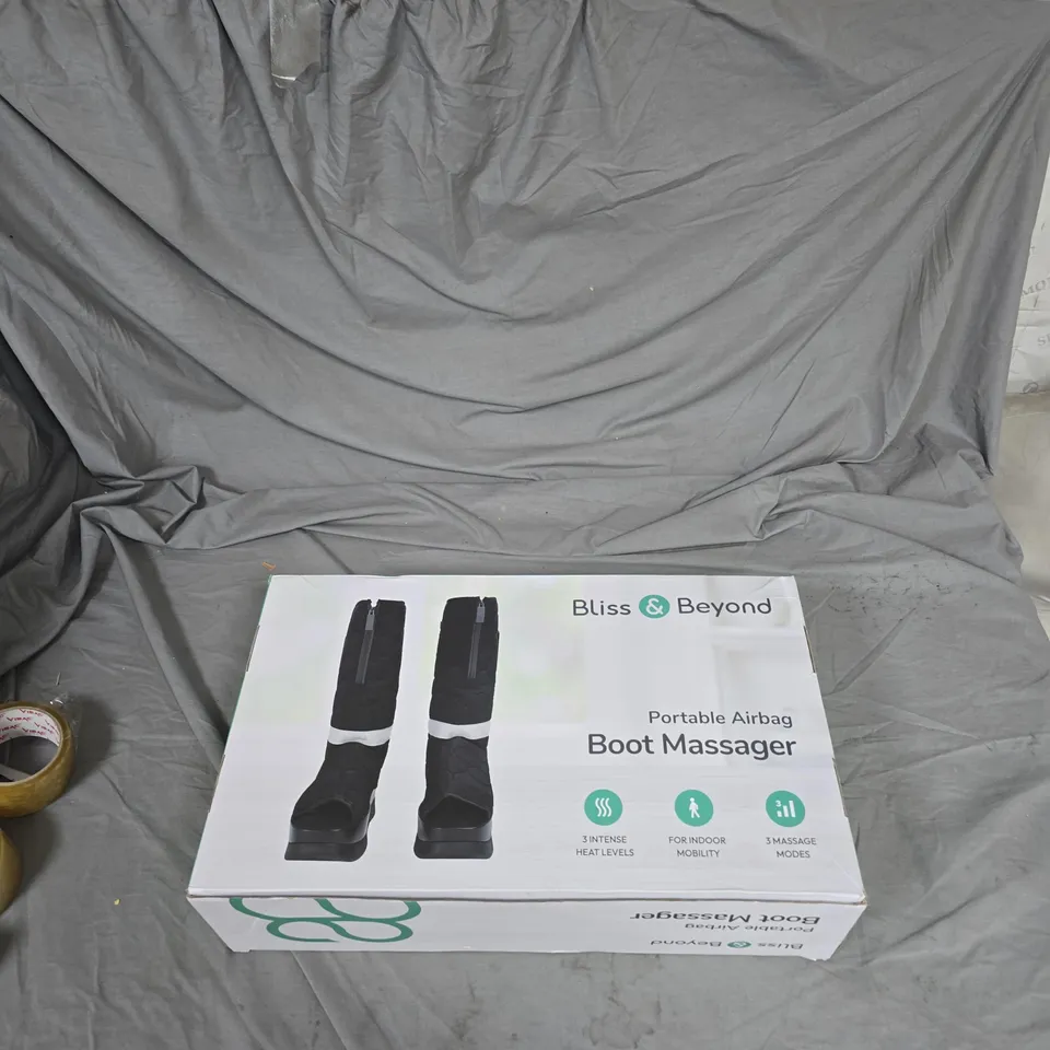 BLISS & BEYOND PORTABLE AIRBAG BOOT MASSAGER – BOXED