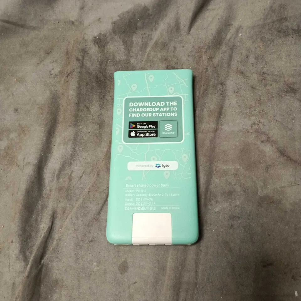 CHARGEDUP PORTABLE POWER BANK – TURQUOISE (SMART SHARED POWER BANK) ANDROID/IPHONE/USB