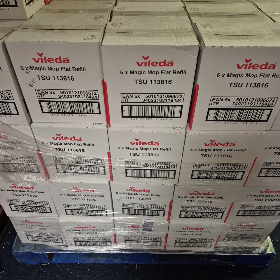 APPROXIMATELY 120 BOXES OF 6 MAGIC MOP FLAT REFILLS - COLLECTION ONLY