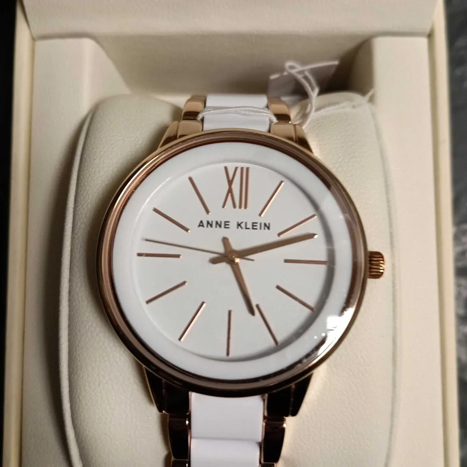 ANNE KLEIN WOMEN’S ROSE GOLD TONE WATCH 