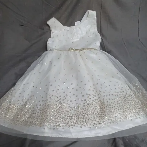 JONA MICHELLE CHILDS DRESS IN IVORY/GOLD GLITTER SIZE 8