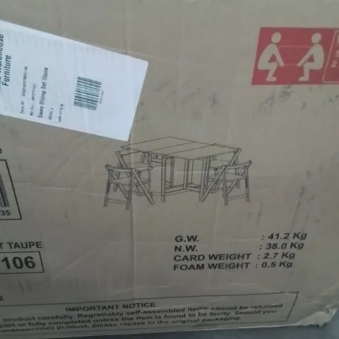 BOXED JULIA BOWEN SAVOY DINING SET TAUPE (1 BOX)