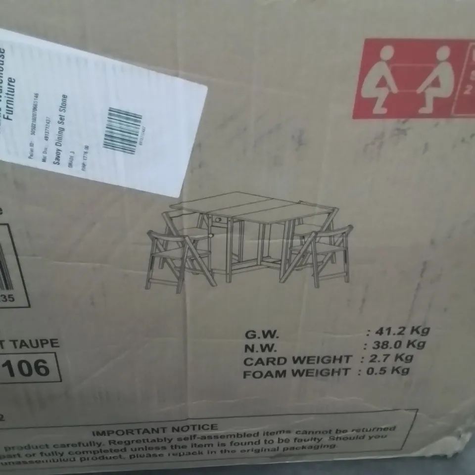 BOXED JULIA BOWEN SAVOY DINING SET TAUPE (1 BOX)