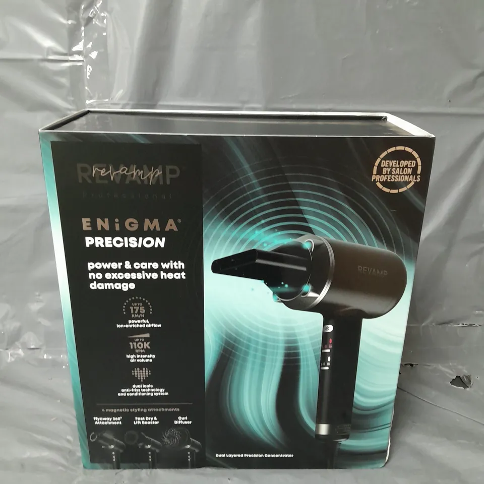 BOXED REVAMP ENIGMA PRO SERIES BRUSHLESS PROFESSIONAL 1600W HAIR DRYER RRP £199.99