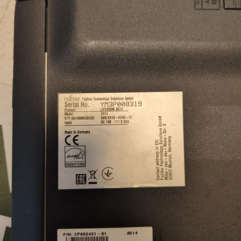 FUJITSU LIFEBOOK A514 LAPTOP – BLACK