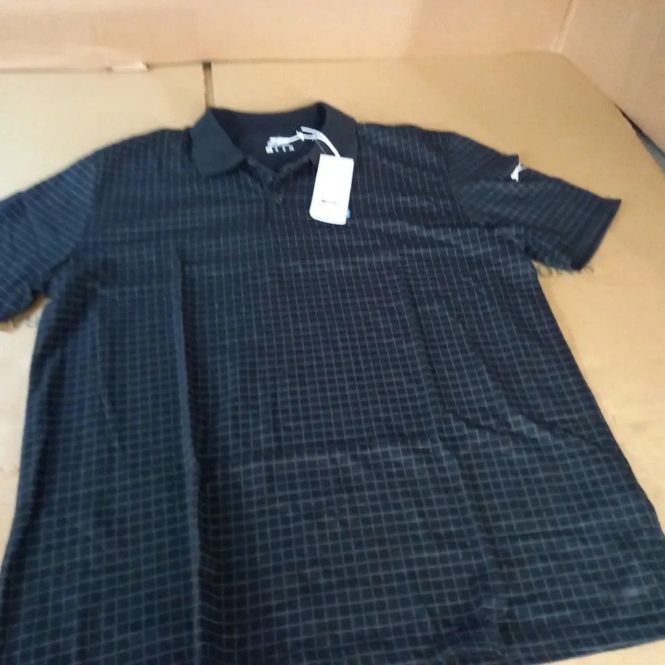 SLAZENGER BLACK CHECK POLO SHIRT - XL