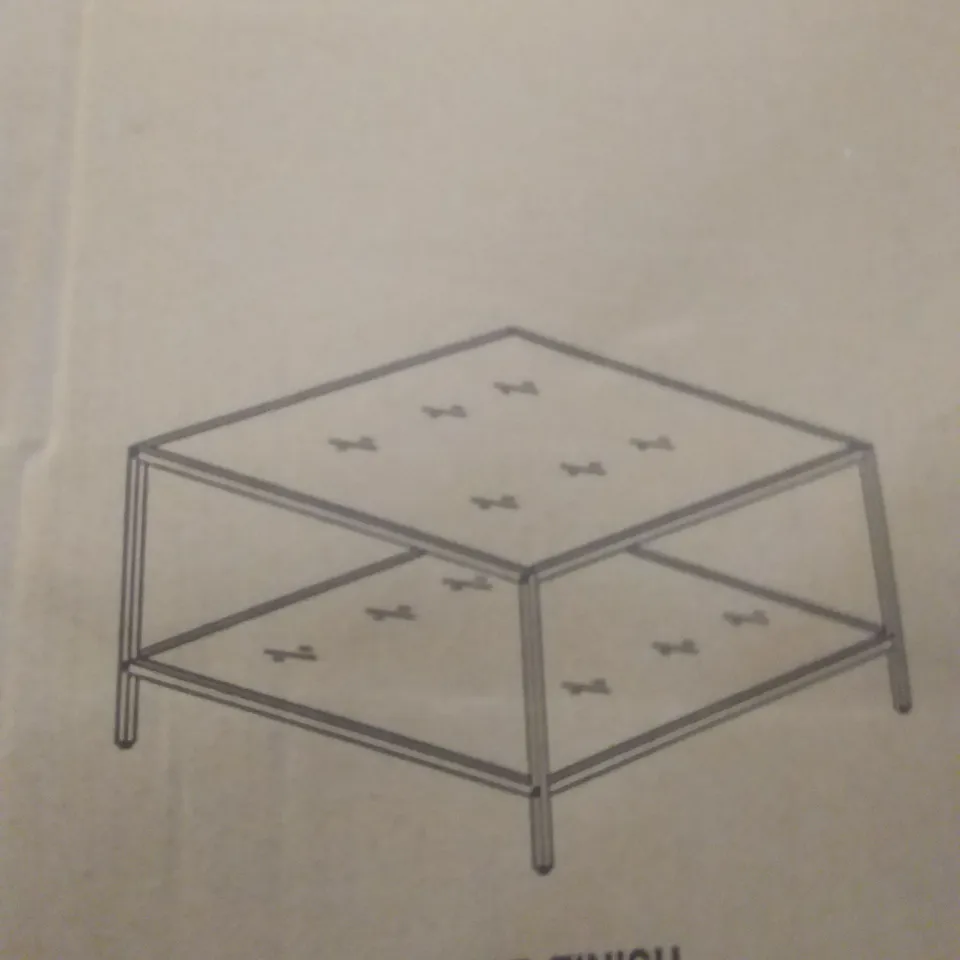 BOXED COFFEE TABLE WITH STORAGE - BRASS
