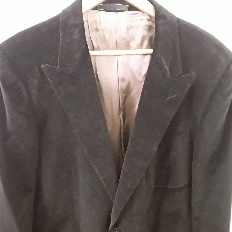 OAKS BLACK COTTON SUIT JACKET - 58