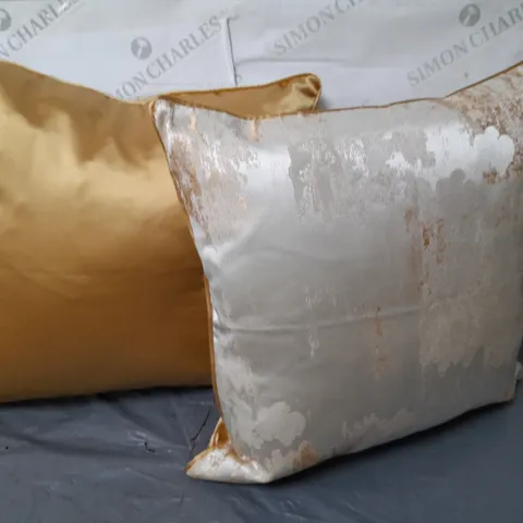 PAIR OF GOLD 35X35CM FILLED CUSHIONS