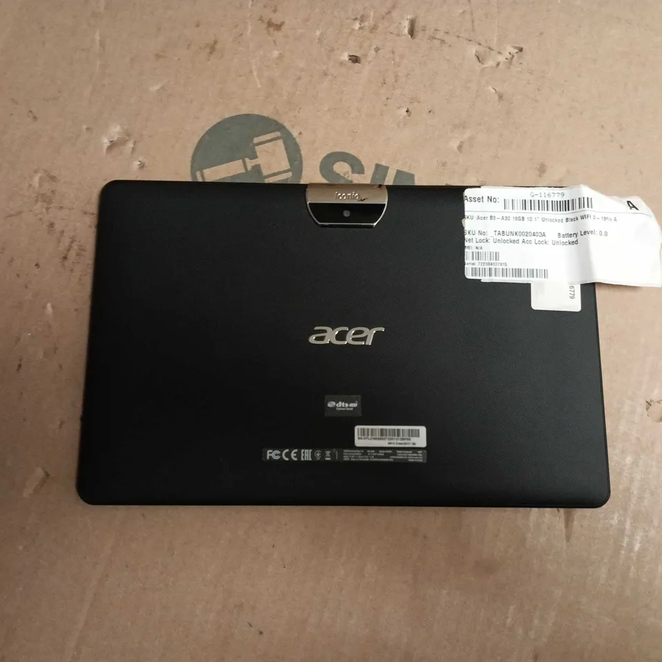 UNBOXED ACER B3-A30 16GB 10.1-INCH TABLET – BLACK – WIFI
