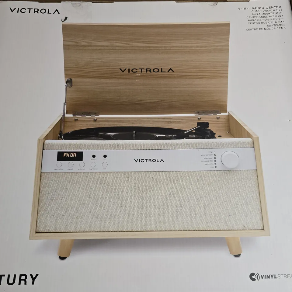 BOXED VICTROLA CENTURY VTA-820SB BELT DRIVE BLUETOOTH MUSIC CENTRE