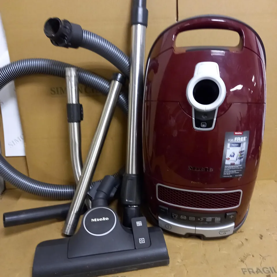 MIELE COMPLETE C3 PURE RED POWERLINE, BAGGED CYLINDER VACUUM CLEANER, CORDED