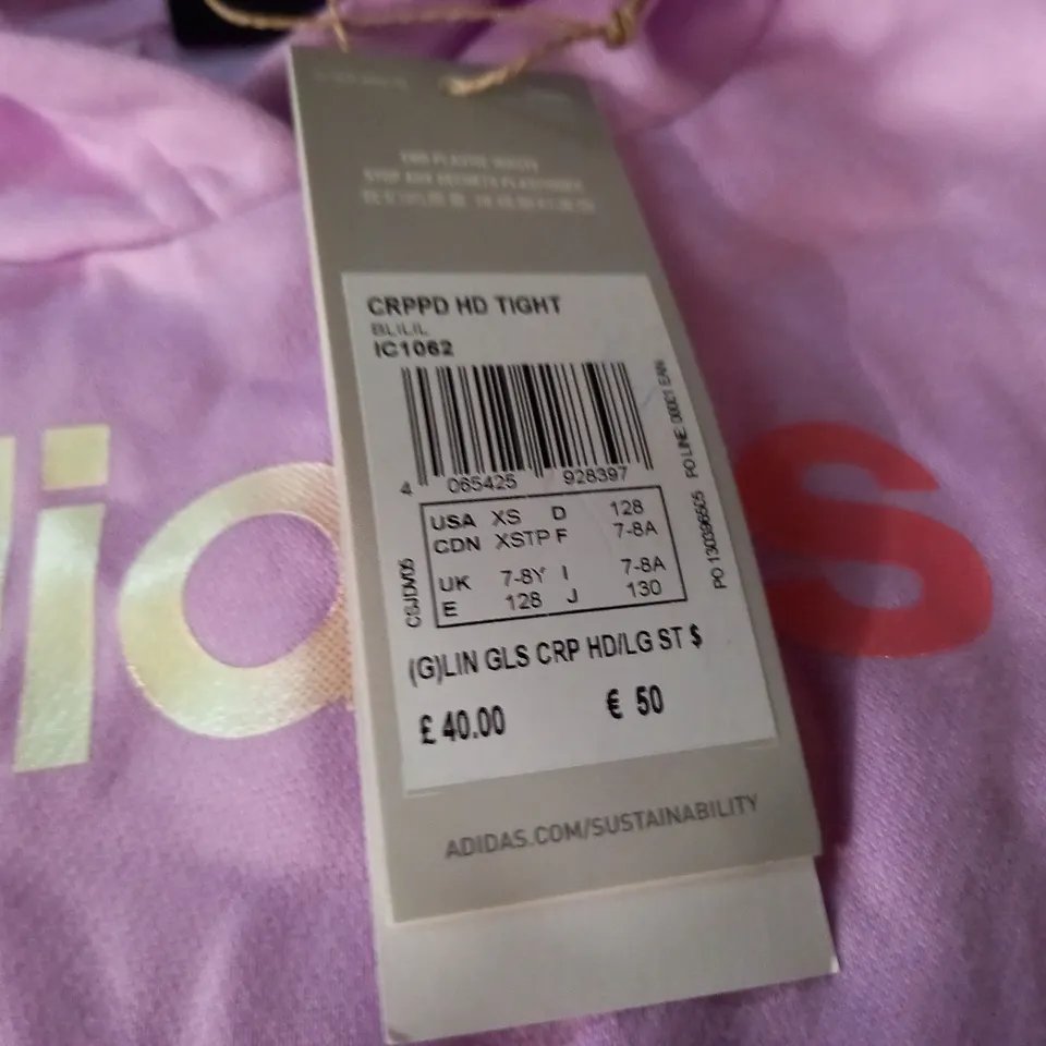 ADIDAS KIDS PINK 2-PIECE SET - 7/8 YRS
