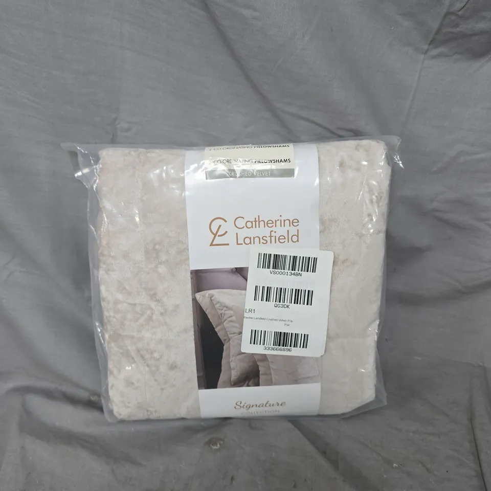 CATHERINE LANSFIELD SIGNATURE CRUSHED VELVET PILLOW SHAMS – PAIR