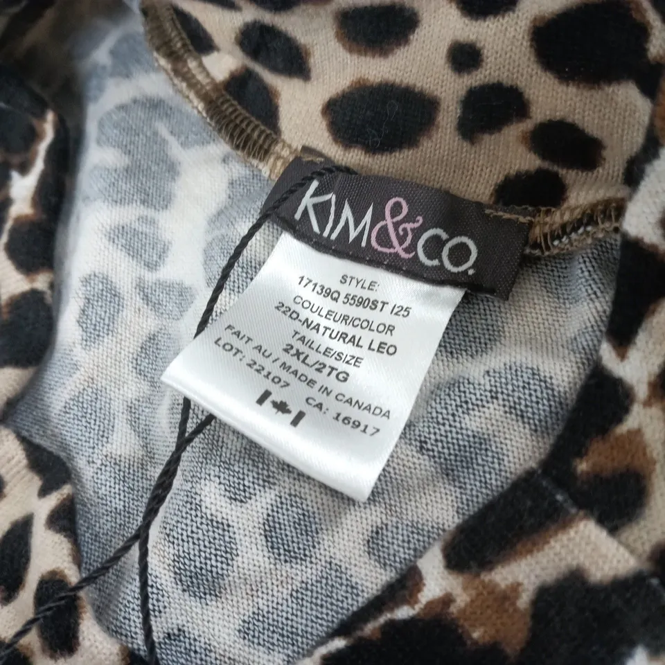 KIM & CO LEOPARD PRINT TOP – WOMEN'S, UK SIZE 2XL