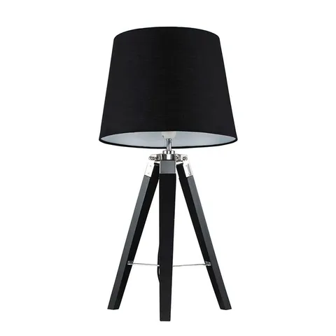 BOXED BELLA VISTA 56CM BLACK/CHROME TABLE LAMP SHADE