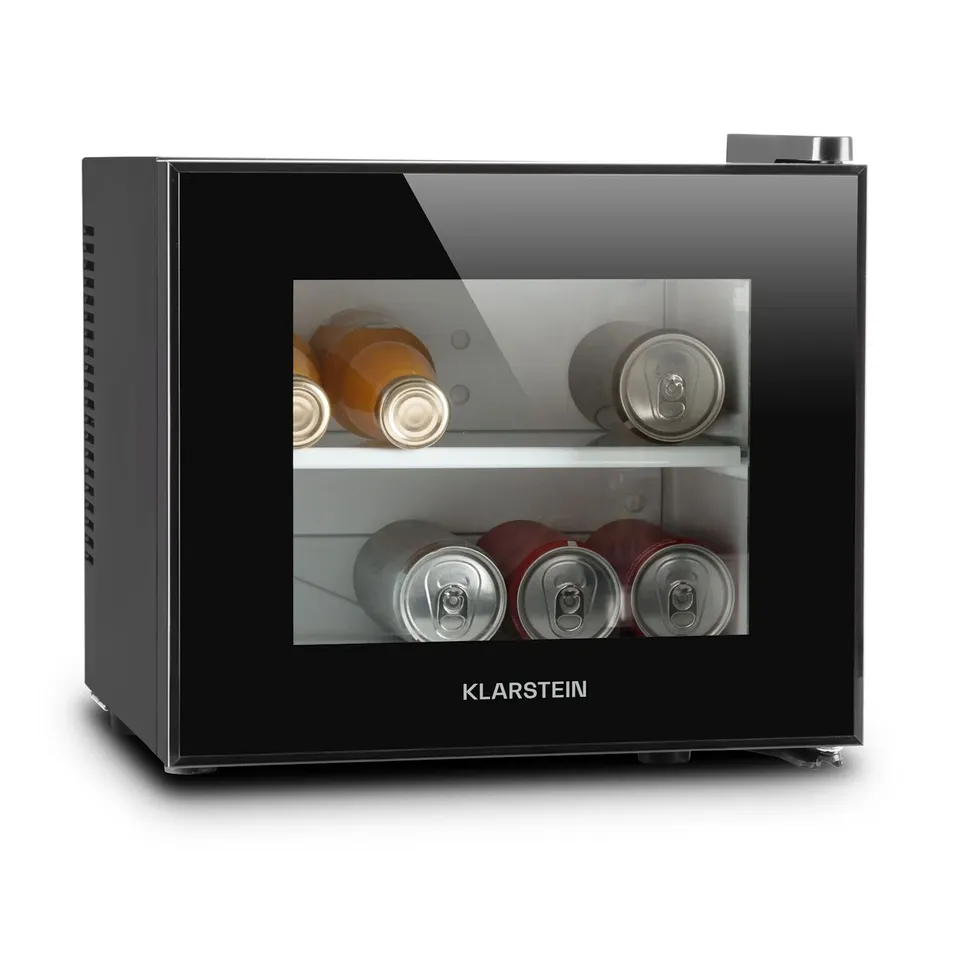 KLARSTEIN HAPPY HOUR 30CM 9.8L DRINKS FRIDGE WITH GLASS DOOR BLACK