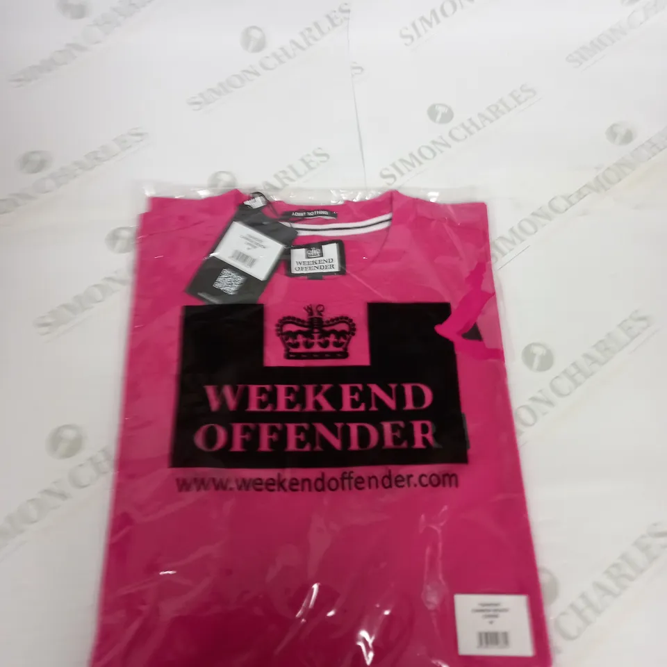 BAGGED WEEKEND OFFENDER CANON BEACH CERISE T-SHIT SIZE M