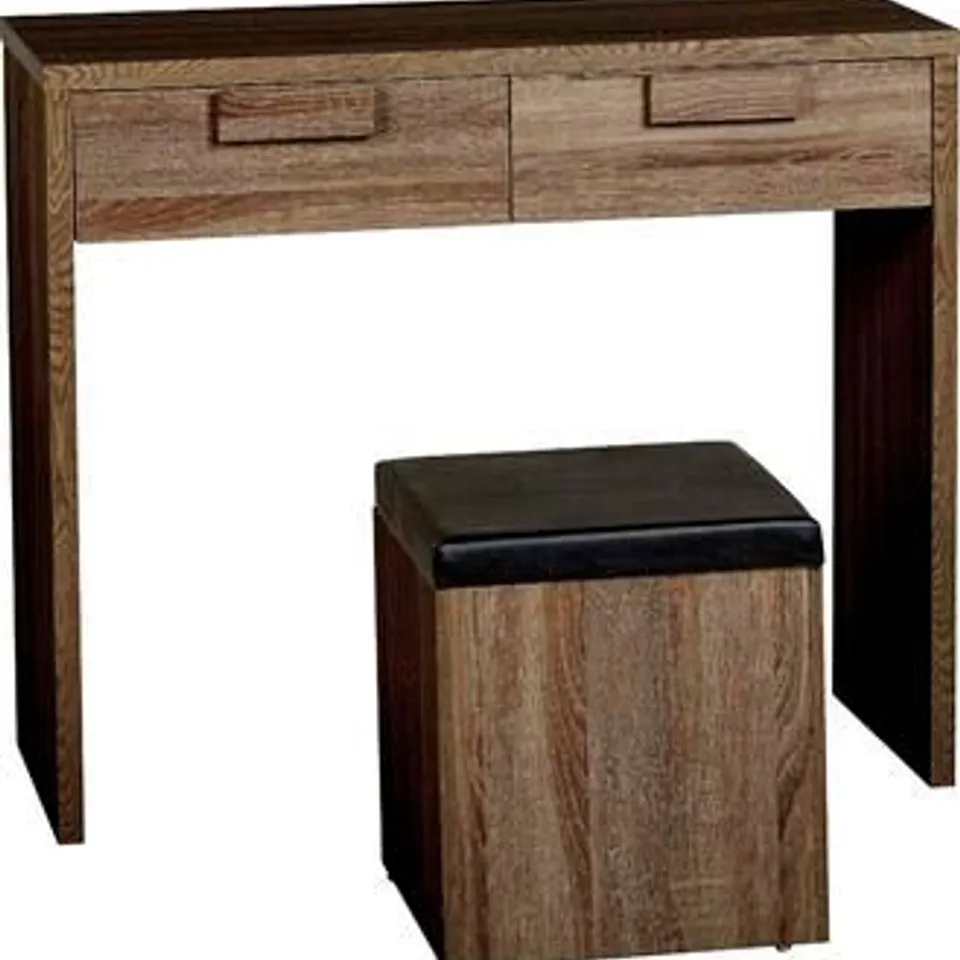 BOXED CAMBOURNE 2 DRAWER DRESSING TABLE IN DARK SONOMA OAK EFFECT VENEER (1 BOX)