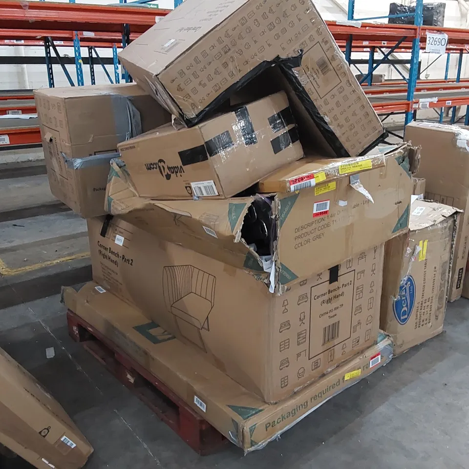 PALLET OF ASSORTED FURNITURE PARTS/CONSUMER PRODUCTS 