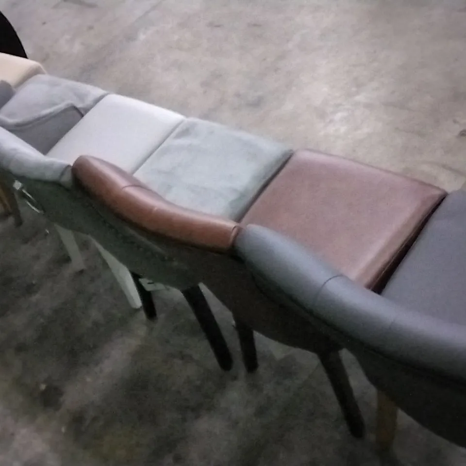 SET OF 6 ASSORTED BUTTONBACK DINING CHAIRS