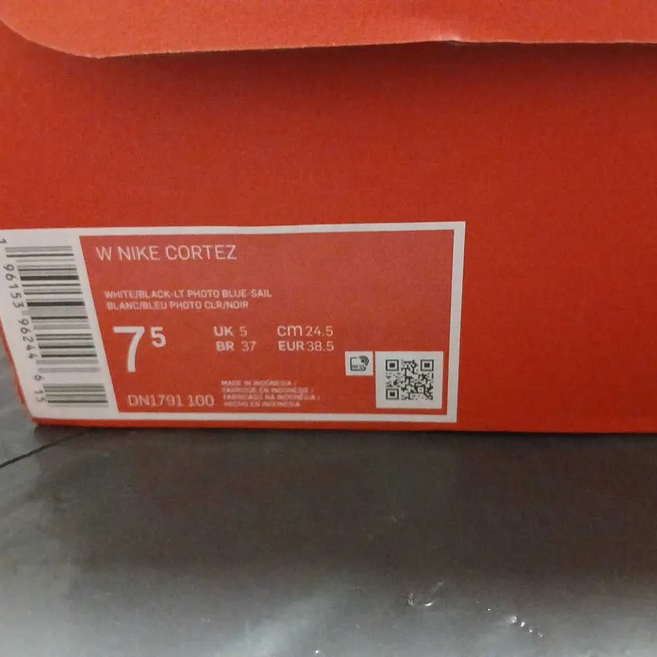 NIKE CORTEZ SNEAKERS - WHITE/BLACK, UK 5 (US 7.5)