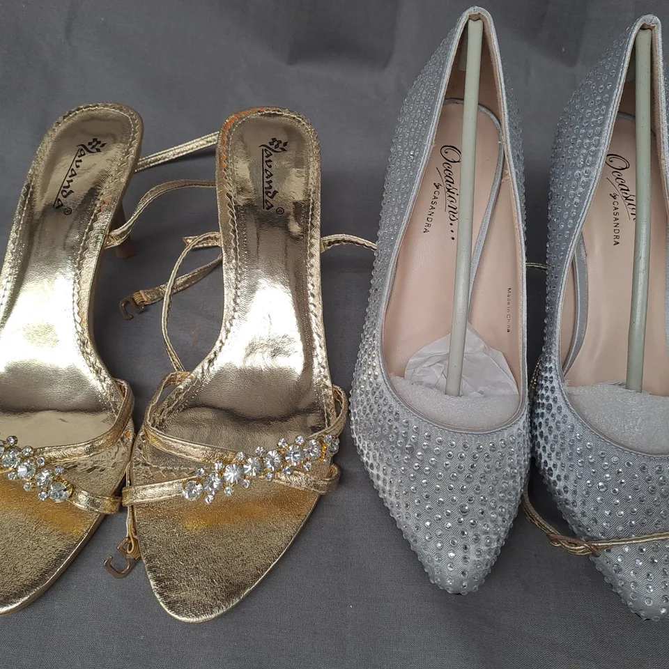 BOX OF APPROXIMATELY 10 ASSORTED PAIRS OF SHOES IN VARIOUS COLOURS, STYLES, AND SIZES