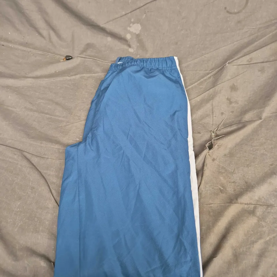 LACOSTE BLUE TRACK PANTS WITH WHITE SIDE STRIPE - SIZE XS