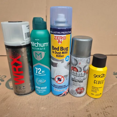 APPROXIMATELY 15 ASSORTED AEROSOLS TO INCLUDE WRX , SPRAY PAINT AND HAIR SPRAY