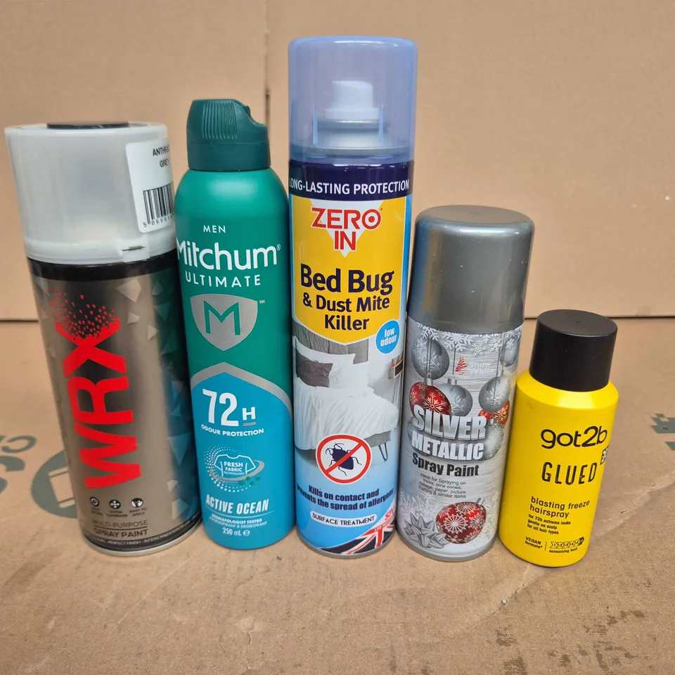 APPROXIMATELY 15 ASSORTED AEROSOLS TO INCLUDE WRX , SPRAY PAINT AND HAIR SPRAY