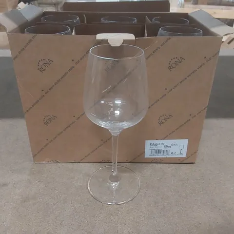 BOX CONTAINING 6x BRAND NEW RONA 360ML WINE GLASSES