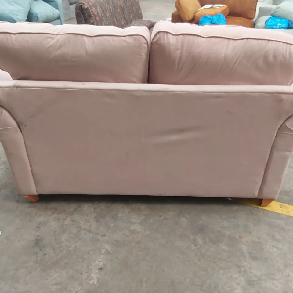 QUALITY DESIGNER 3 SEATER PINK VELVET SOFA 