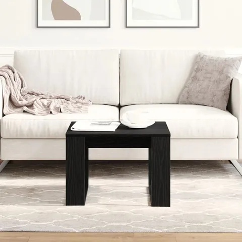 BOXED COFFEE TABLE BLACK OAK WOOD 50×50×35CM DURABLE 