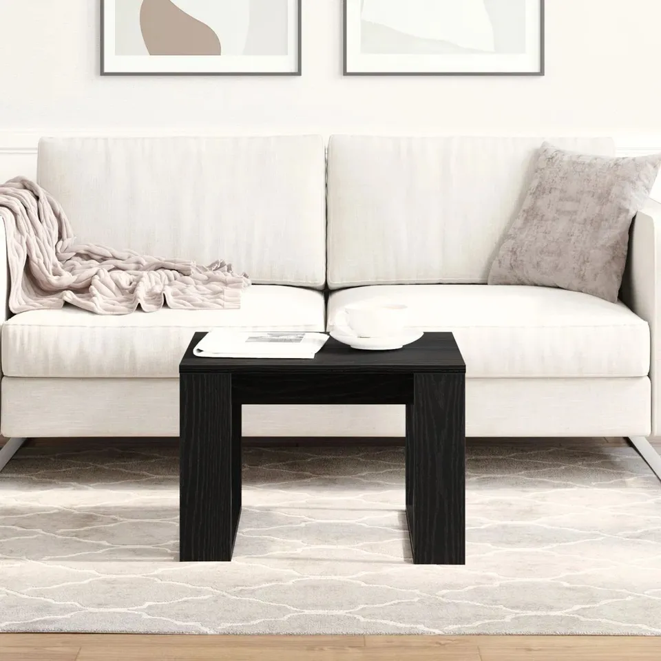 BOXED COFFEE TABLE BLACK OAK WOOD 50×50×35CM DURABLE 