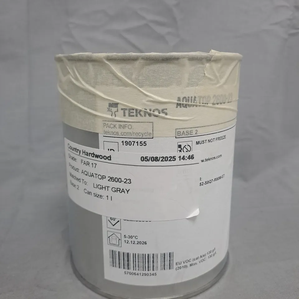 TEKNOS AQUATOP 2600-23 WOOD FINISH – LIGHT GRAY, 1 L