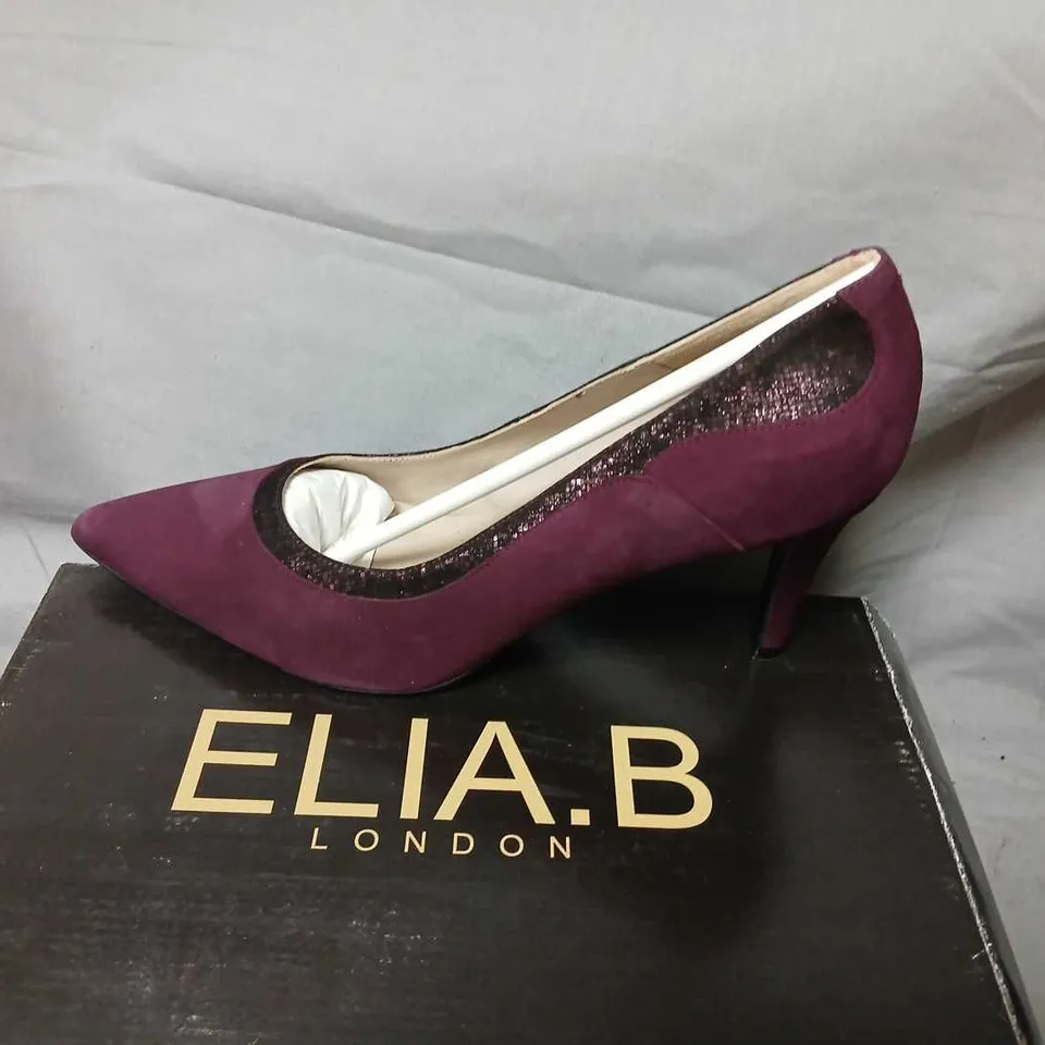ELIA.B LONDON DIANA BURGUNDY SUEDE HIGH HEEL SHOES – EU 41 (UK 8)