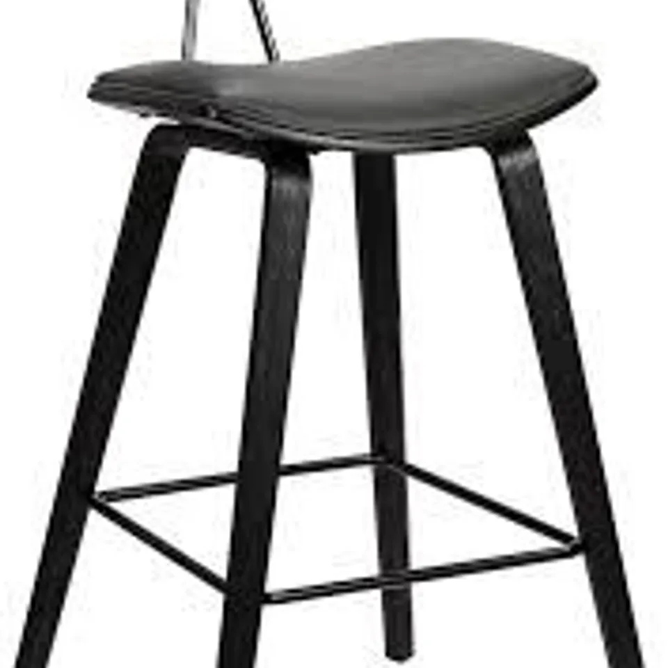 BRAND NEW BOXED FOX 26 BARSTOOL GREY PU/BLACK WOOD FRAME