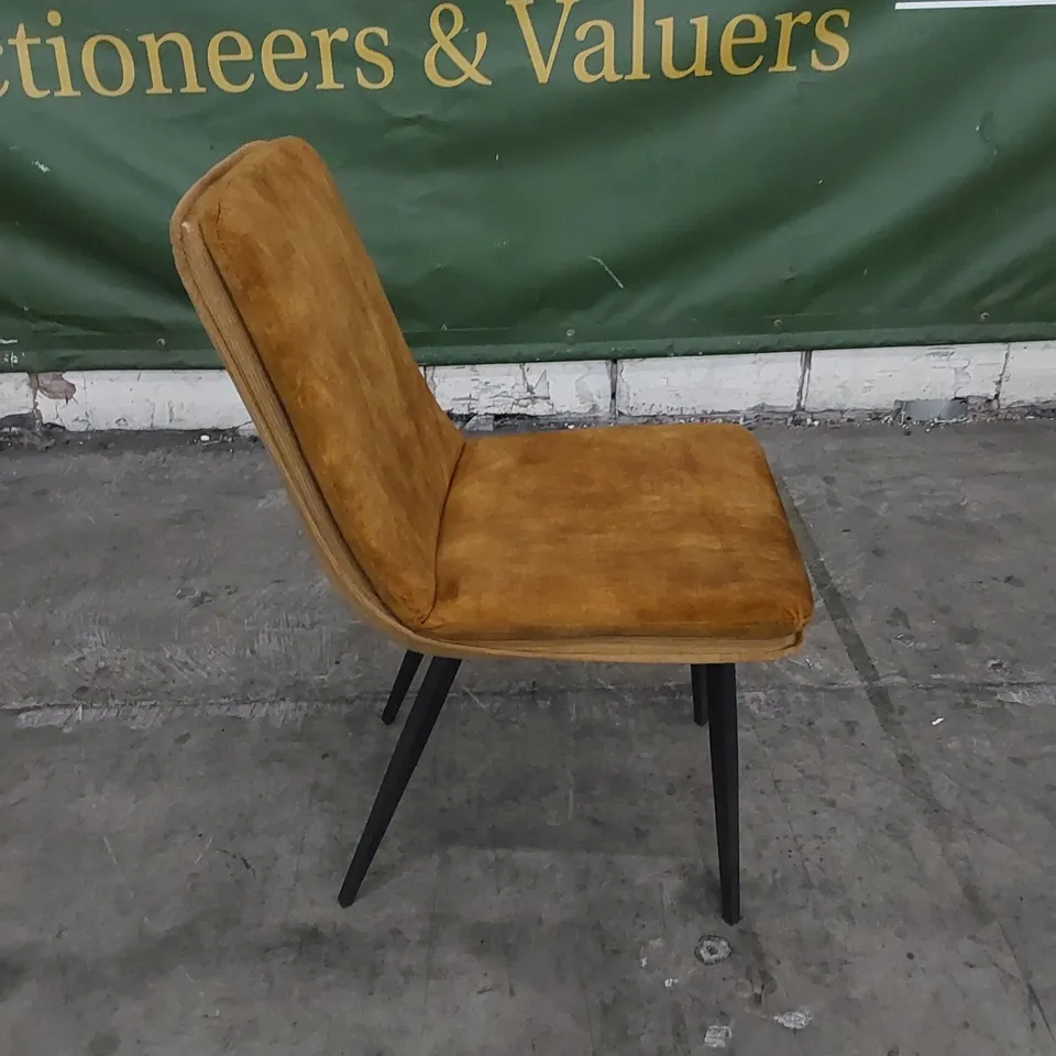 DESIGNER THE LOUNGE CO. MADE JAGO DINING CHAIR IN MUSTARD VELVET 