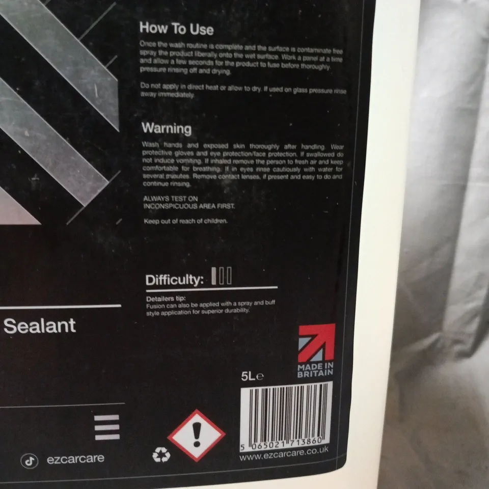 EZCARCARE FUSION ULTRA HYDROPHOBIC SPRAY SEALANT – 5L