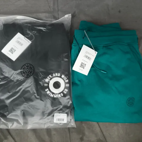 BOX OF APPROXIMATELY 12 ASSORTED BRASS MONKEY CLOTHING ITEMS TO INCLUDE HOODIES AND JOGGERS IN VARIOUS COLOURS AND SIZES