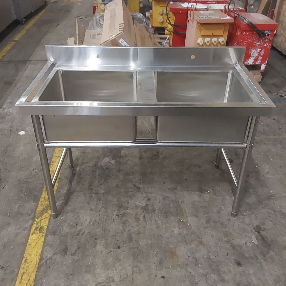 STAINLESS STEEL DOUBLE BOWL COMMERCIAL KITCHEN SINK